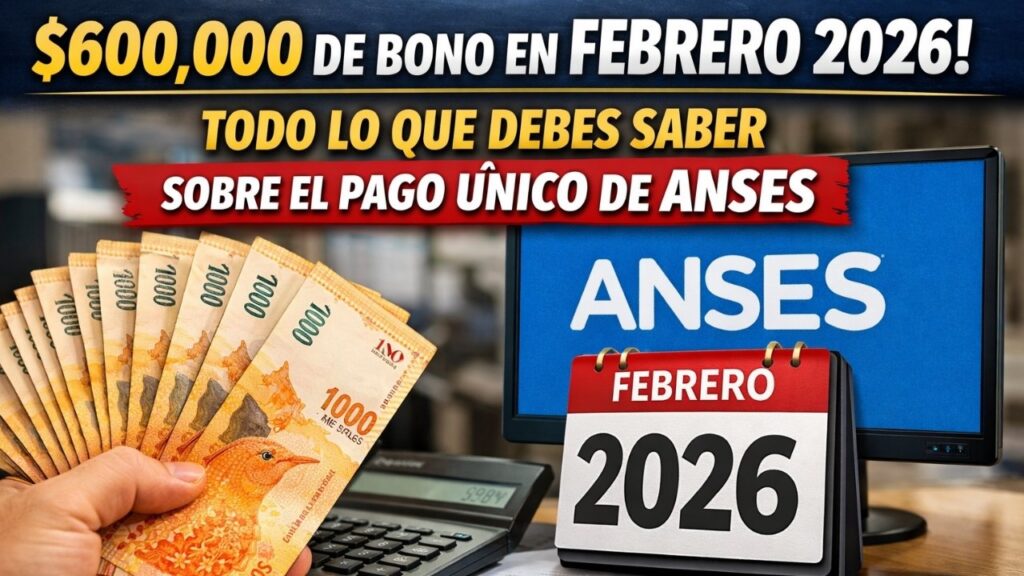 $600,000 de bono en febrero 2026: todo lo que debes saber sobre el pago único de ANSES