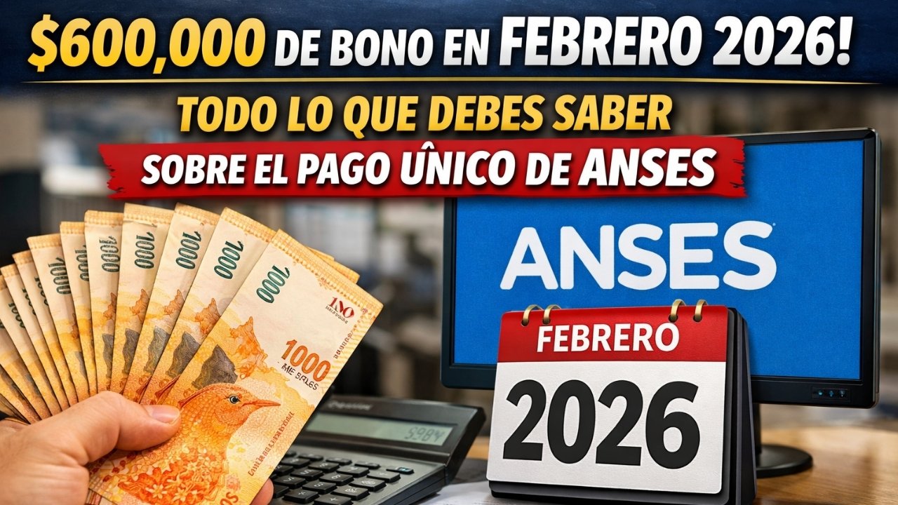 $600,000 de bono en febrero 2026: todo lo que debes saber sobre el pago único de ANSES